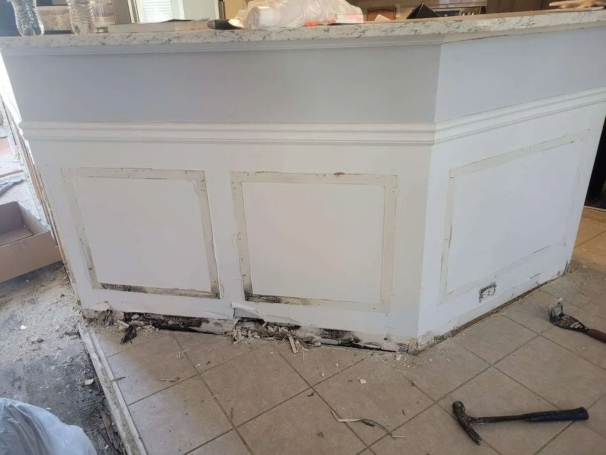 Water damage and mold on kitchen during Storm Damage Restoration in Duluth